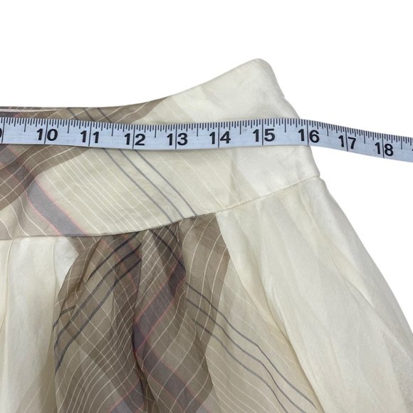 Talbots Pure Silk Midi Skirt | 10P | Plaid Organza | Lined | Preppy Old Money - Picture 8 of 10
